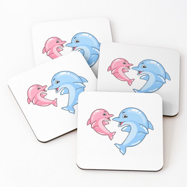 Item preview, Pink And Blue Glitter Dolphins Cute designed and sold by KimoStudio.