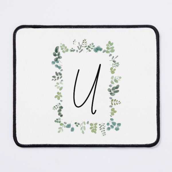 Item preview, Monogram with Green Leaves | Monogram Letter U designed and sold by JustSeasons.