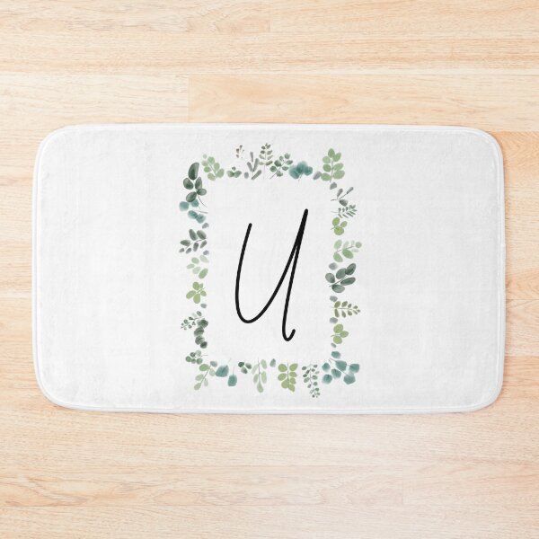 Item preview, Monogram with Green Leaves | Monogram Letter U designed and sold by JustSeasons.