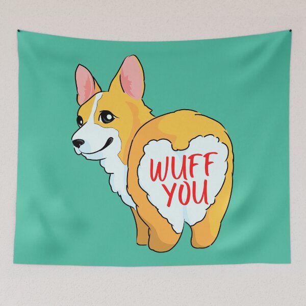 Item preview, Heart Butt Cute Corgi Says Wuff You designed and sold by Cawaiico.