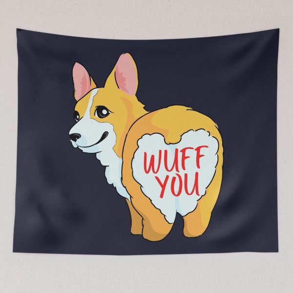 Item preview, Heart Butt Cute Corgi Says Wuff You with Numbers designed and sold by Cawaiico.