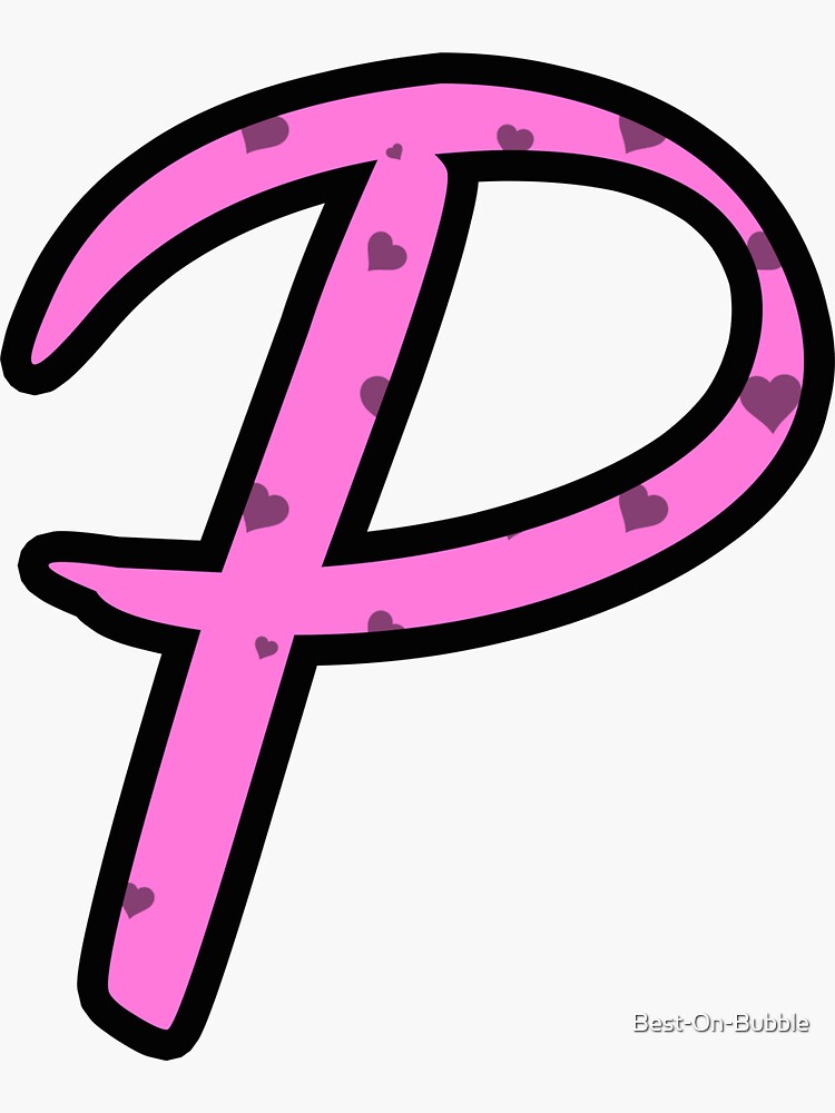 Letter P Hot Pink Love Hearts Personalised Personalized Custom