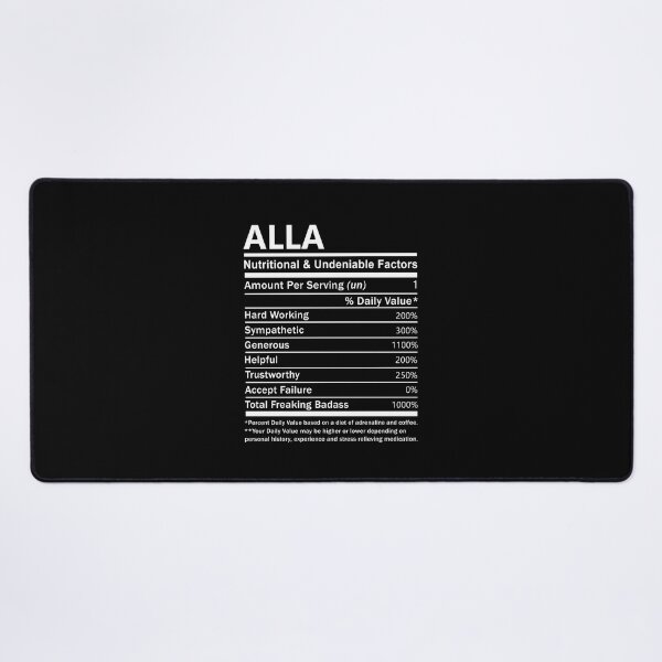 Item preview, Alla Name T Shirt - Alla Nutritional And Undeniable Factors Gift Item Tee designed and sold by stacyarmst.