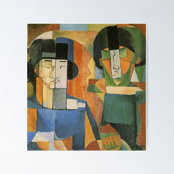 Item preview, Portrait de Messieurs Kawashima et Foujita by Diego Rivera - Vintage art designed and sold by RickE.