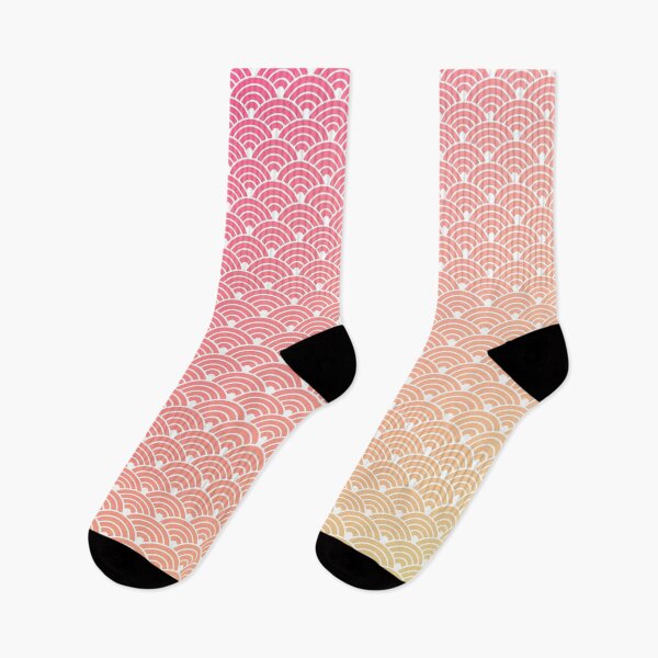 Item preview, Seigaiha Pattern in Pink Yellow Gradient designed and sold by Takeda-art.