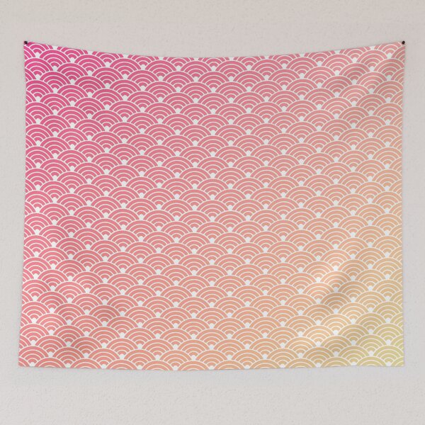 Item preview, Seigaiha Pattern in Pink Yellow Gradient designed and sold by Takeda-art.