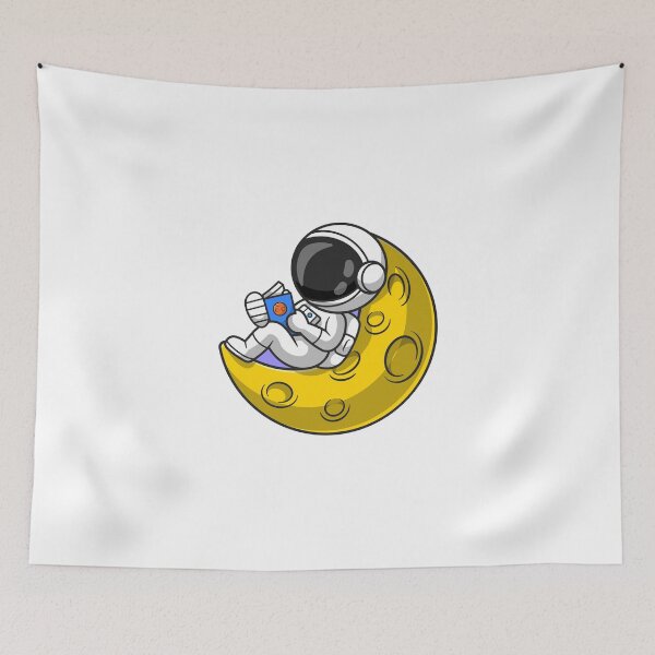 Item preview, An astronaut reading a book on the moon designed and sold by bestforyouu.