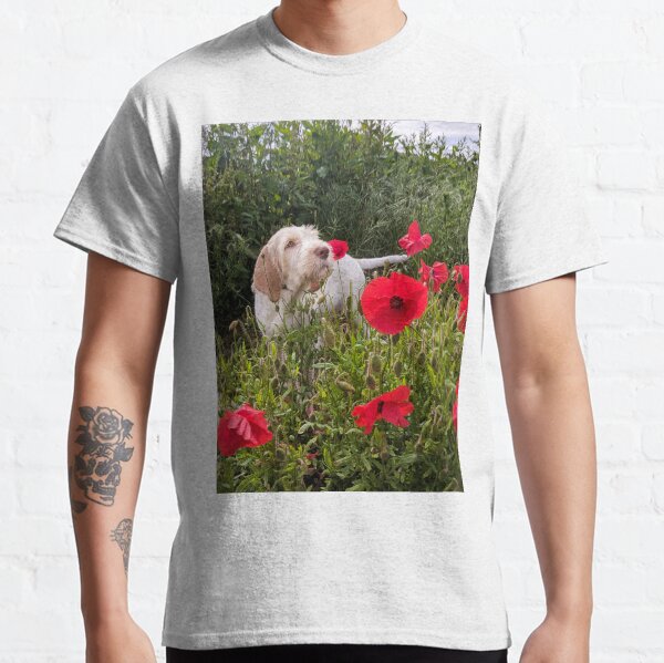 Spinone puppy with poppies Classic T-Shirt