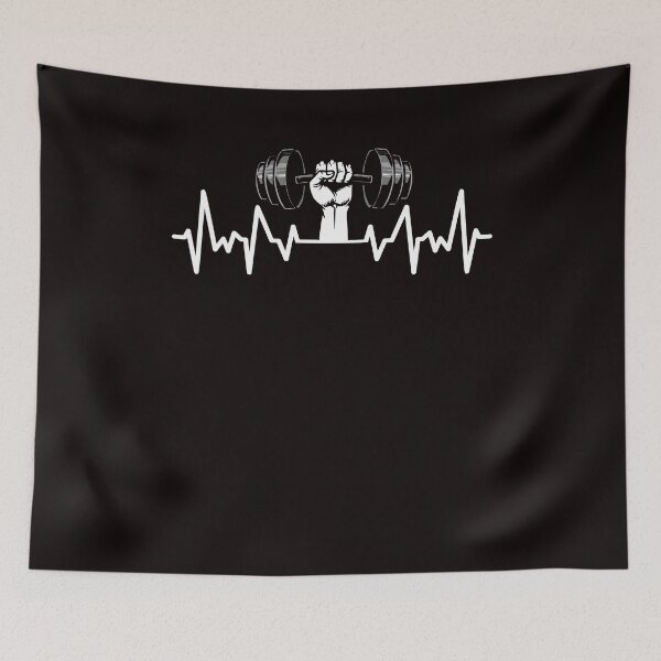 Item preview, Heartbeat Bodybuilding Weightlifting Workout Gym Fitness designed and sold by TomGiantDesigns.