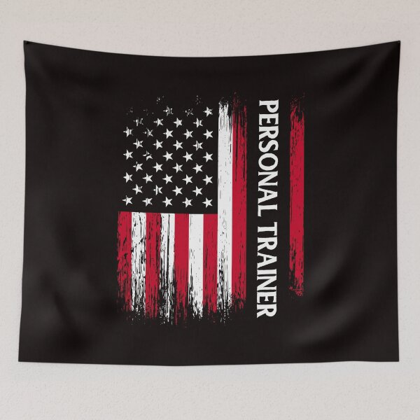 Item preview, US American Flag Personal Trainer Fitness Instructor Workout designed and sold by TomGiantDesigns.
