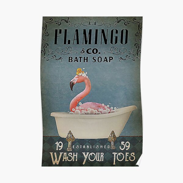 Flamingo Bath Soap Poster