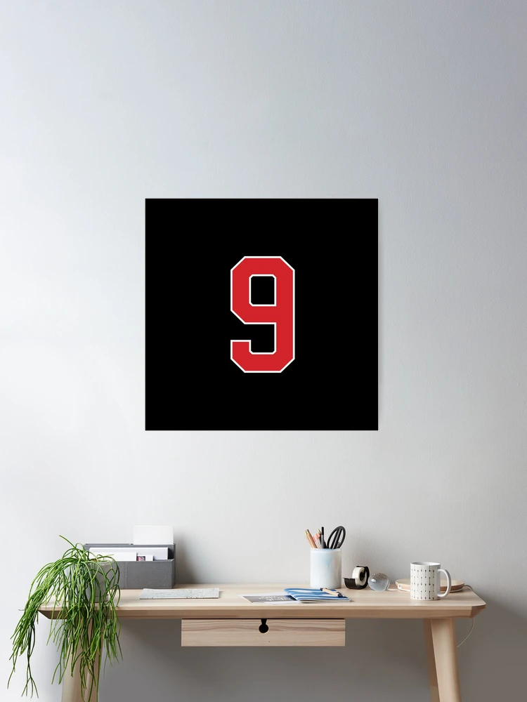 Sports Number 9, red black color lucky sport nine