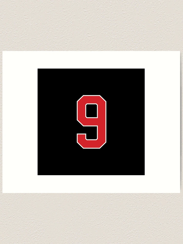 Number Sports Graphic 9インチ　 男性用　ブラック×レッド Sports Number 9, red black color lucky sport nine