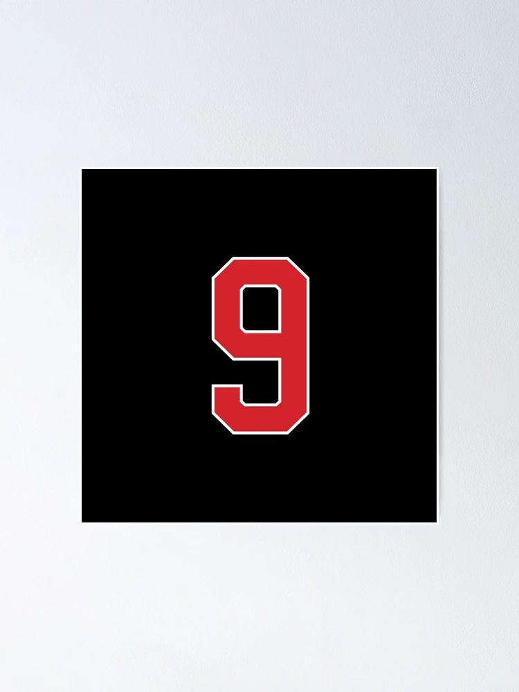 Number Sports Graphic 9インチ　 男性用　ブラック×レッド Sports Number 9, red black color lucky sport nine