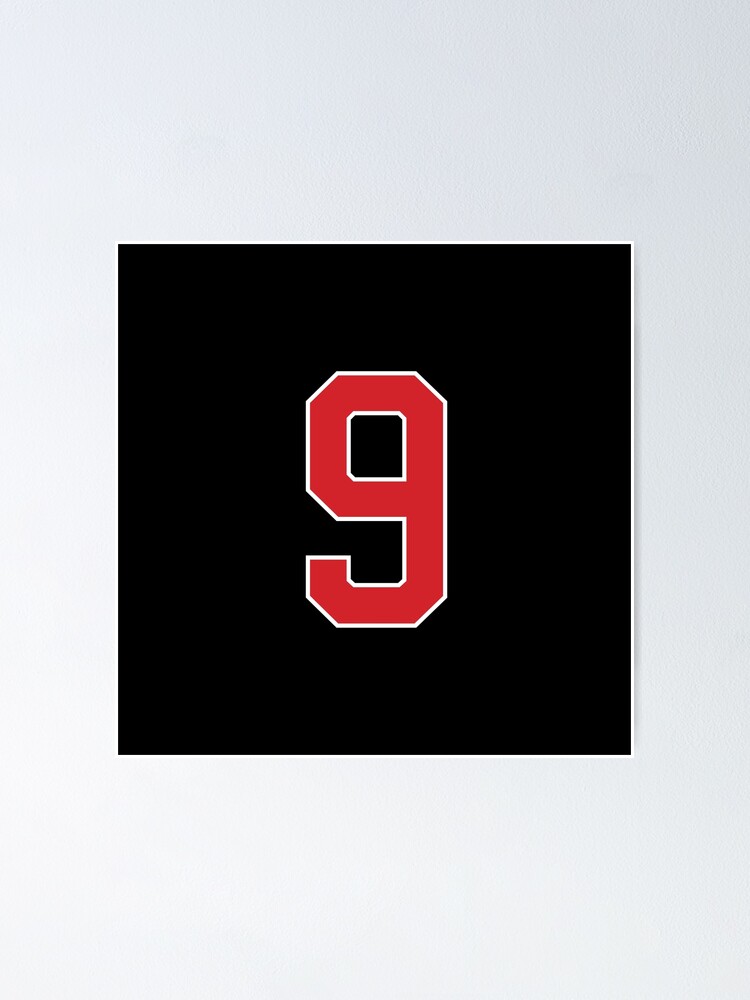 Sports Number 9, red black color lucky sport nine