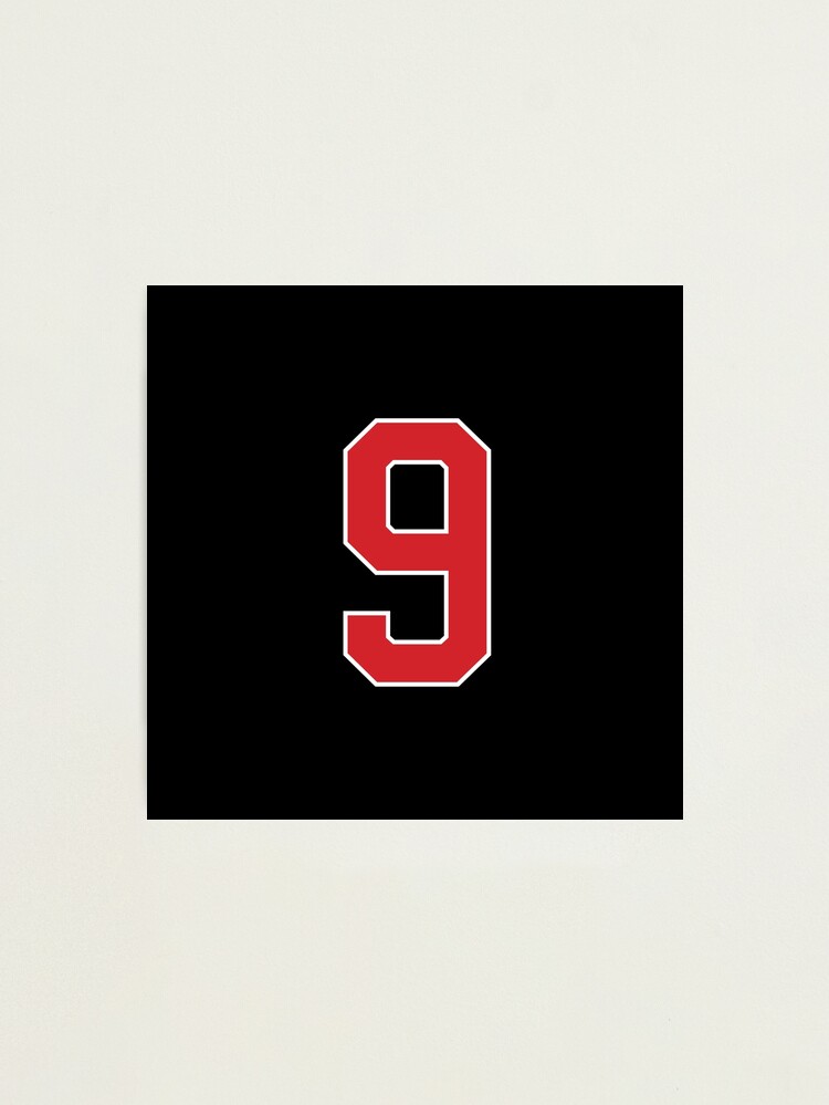 Sports Number 9, red black color lucky sport nine