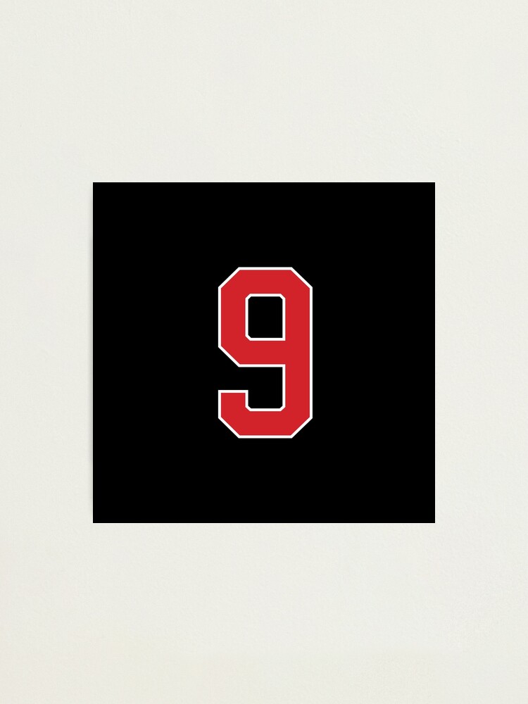 Sports Number 9, red black color lucky sport nine