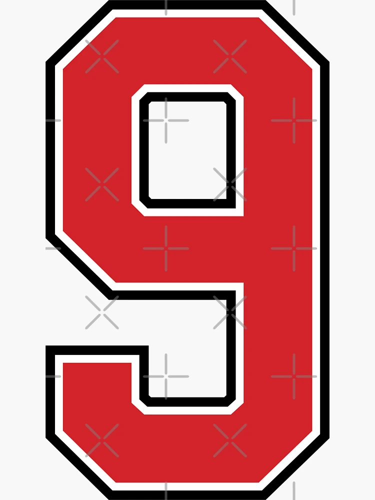 Sports Number 9, red black color lucky sport nine