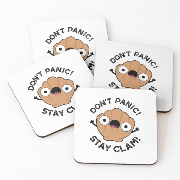 Item preview, Don't Panic Stay Clam Funny Animal Puns  designed and sold by punnybone.