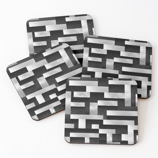 Item preview, Black leather and silver foil geometric designed and sold by IONcreatION.