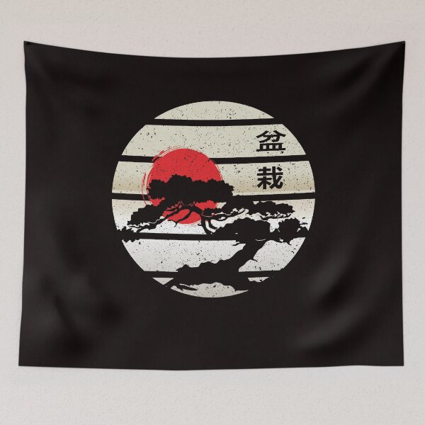 Item preview, Bonsai Tree Circle Japanese Flag Meditation Yoga Buddhist designed and sold by TomGiantDesigns.