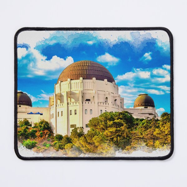 Item preview, Griffith Observatory, Los Angeles - watercolor painting designed and sold by NickoPrints.