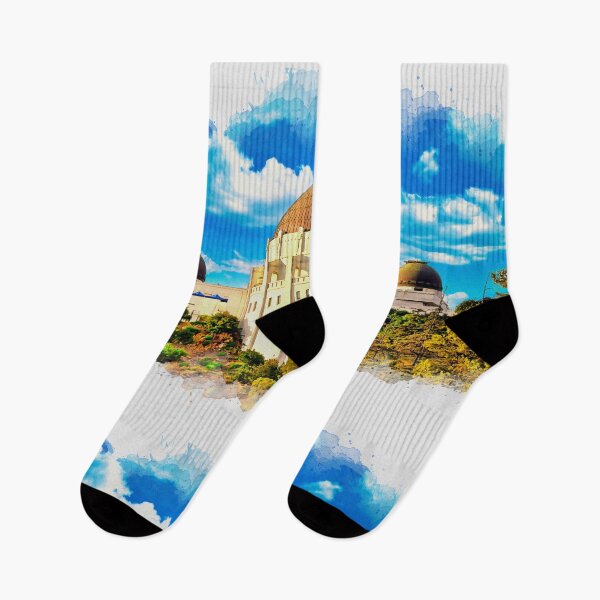 Item preview, Griffith Observatory, Los Angeles - watercolor painting designed and sold by NickoPrints.