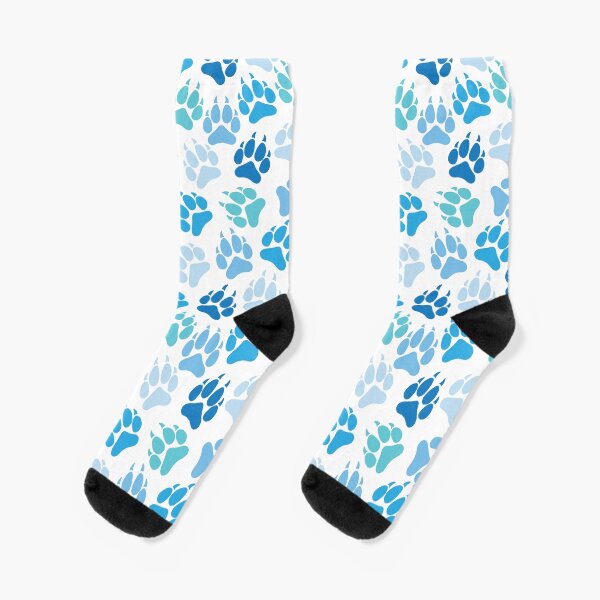 Item preview, Shades of Blue Wolf Paws Pattern designed and sold by geraldineMS.