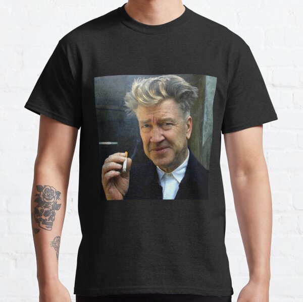 Vista previa del artículo con la obra «david lynch fumando», diseñado y vendido por CultRatedd.