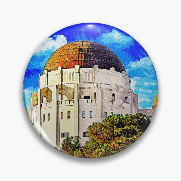 Item preview, Griffith Observatory, Los Angeles - impressionist painting designed and sold by NickoPrints.