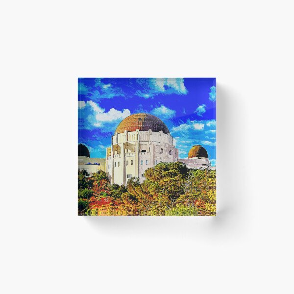 Item preview, Griffith Observatory, Los Angeles - impressionist painting designed and sold by NickoPrints.
