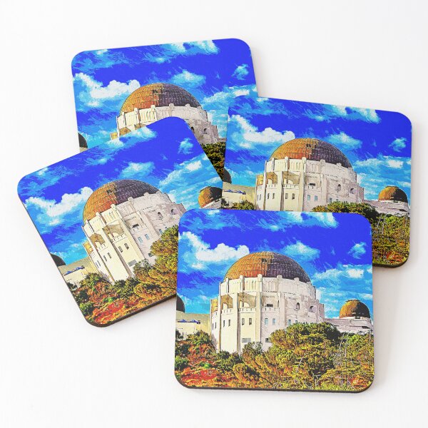 Item preview, Griffith Observatory, Los Angeles - impressionist painting designed and sold by NickoPrints.