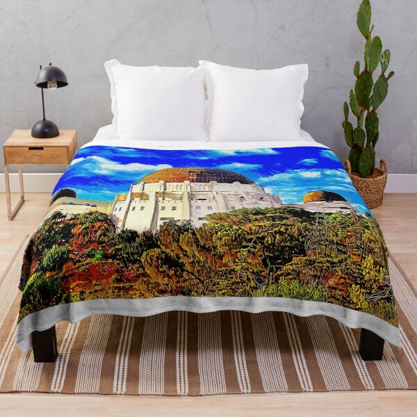 Item preview, Griffith Observatory, Los Angeles - impressionist painting designed and sold by NickoPrints.