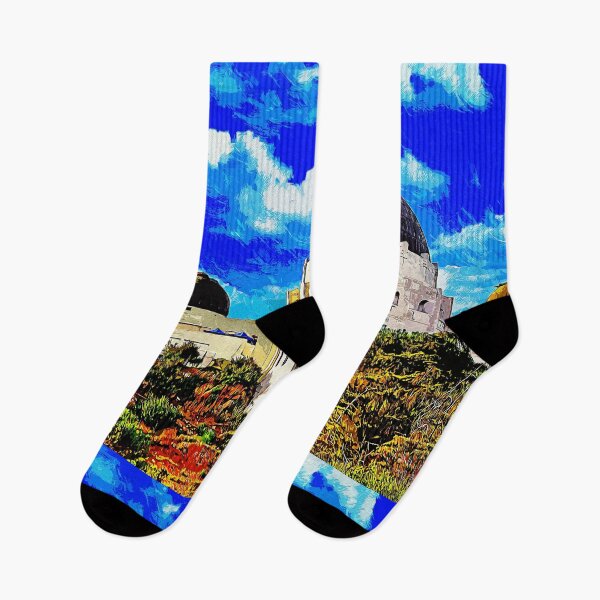 Item preview, Griffith Observatory, Los Angeles - impressionist painting designed and sold by NickoPrints.
