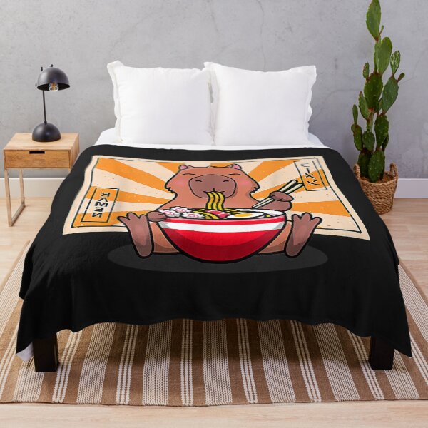 Item preview, Cute Capybara Eating Ramen Funny Animal Anime Manga designed and sold by IEatSwans.