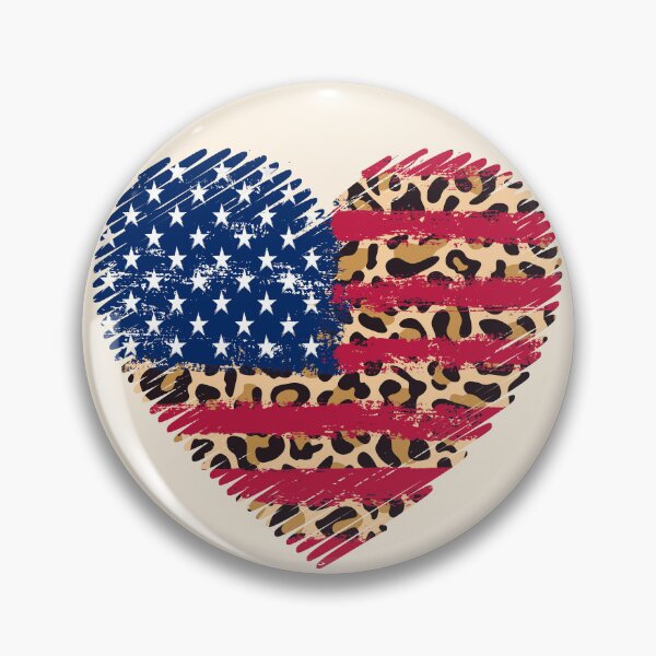 Item preview, Patriotic 4th of July Heart Shaped Leopard Print American Flag  designed and sold by GreenSplash.