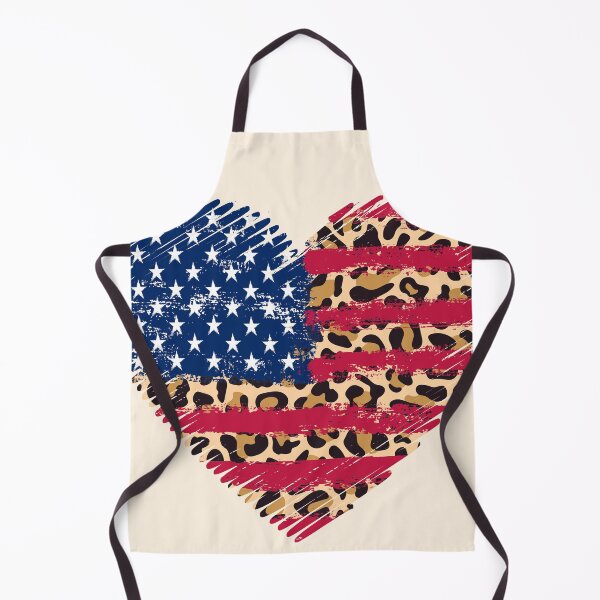 Item preview, Patriotic 4th of July Heart Shaped Leopard Print American Flag  designed and sold by GreenSplash.