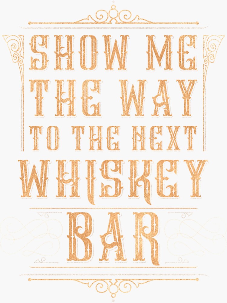 "Whiskey Bar Classic" Sticker by LabeTute Redbubble
