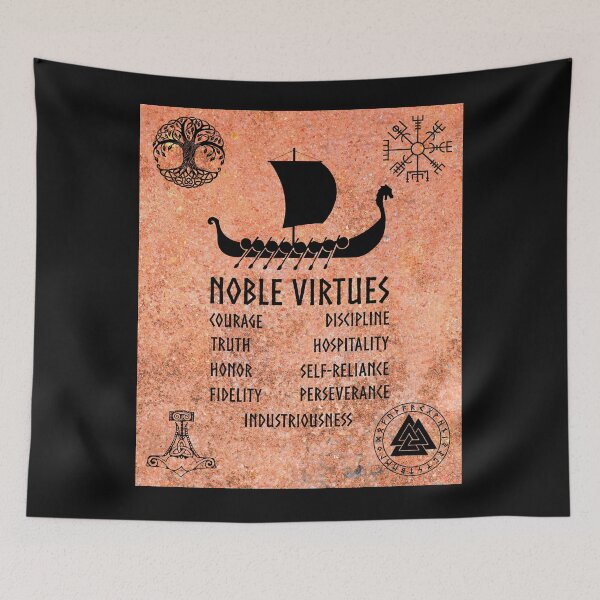 Item preview, 9 Noble Virtues Viking Spirituality designed and sold by ittybittyowl.