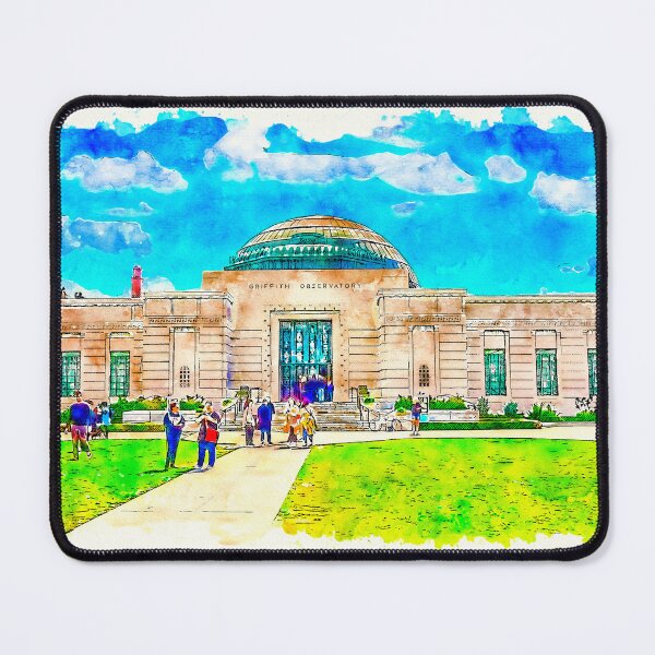 Item preview, Griffith Observatory, Los Angeles - pen sketch and watercolor designed and sold by NickoPrints.