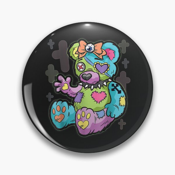 Item preview, Goth Pastel Teddy Bear Gothic Kawaii Voodoo Plush Toy designed and sold by IEatSwans.