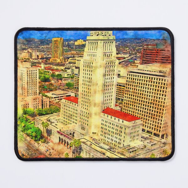 Item preview, Los Angeles City Hall - pen and watercolor designed and sold by NickoPrints.
