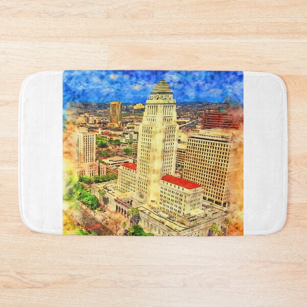 Item preview, Los Angeles City Hall - pen and watercolor designed and sold by NickoPrints.