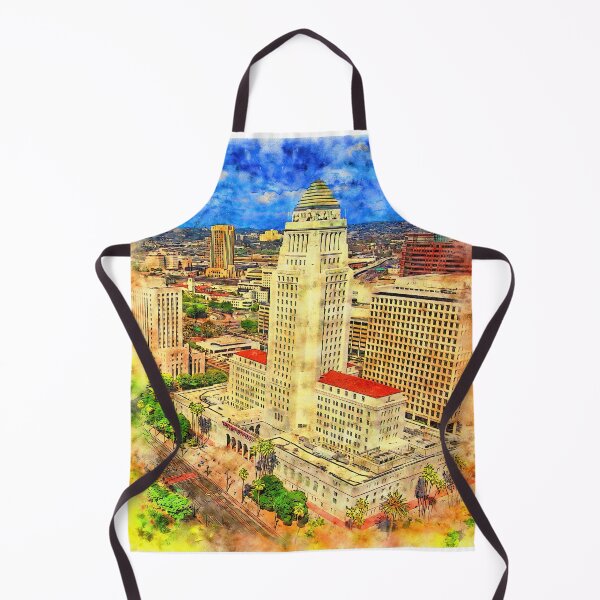 Item preview, Los Angeles City Hall - pen and watercolor designed and sold by NickoPrints.
