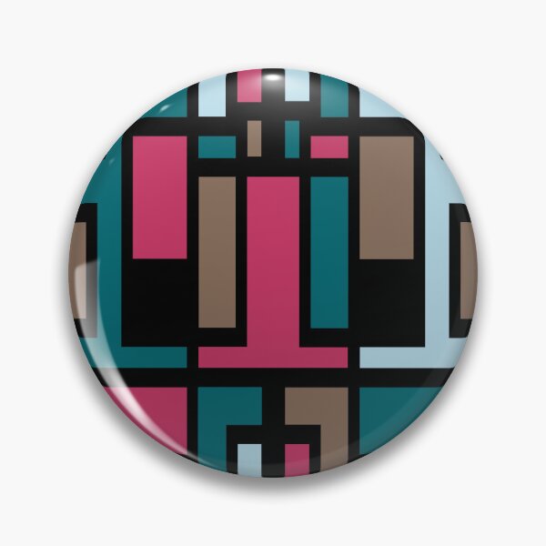Item preview, Geometric Art Deco Style Brown Blue Pink Black Outline  designed and sold by taiche.
