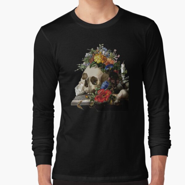 Memento Mori Skull and Flowers