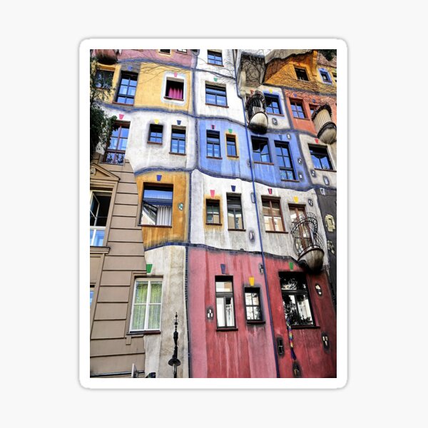Hundertwasser Bildende Kunst Ikonische Gebäude Wien Österreich Sticker