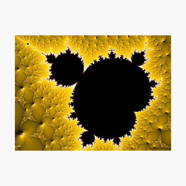 Item preview, Mandelbrot set black and yellow fractal art designed and sold by mhfoto.