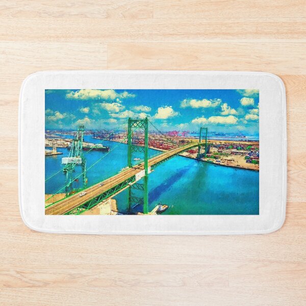 Item preview, Vincent Thomas Bridge, Los Angeles, California - digital painting designed and sold by NickoPrints.