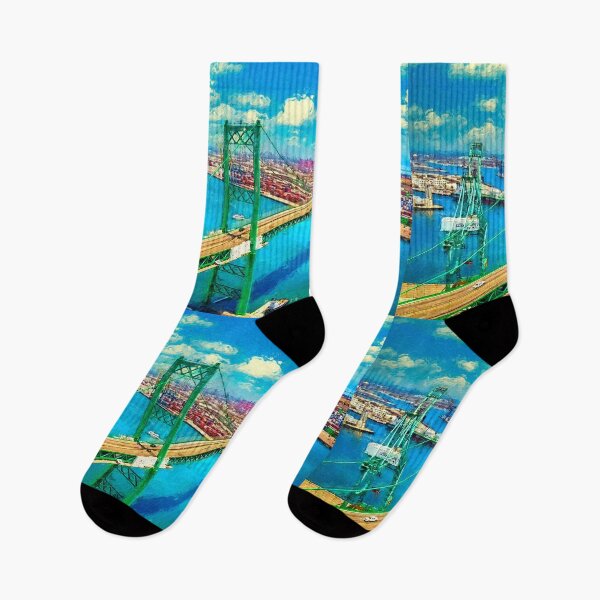 Item preview, Vincent Thomas Bridge, Los Angeles, California - digital painting designed and sold by NickoPrints.